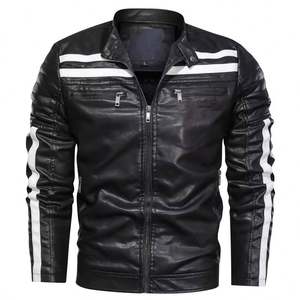 Wholesale CARANFIER Unisex Winter <b>Quilted</b> Canvas <b>Jacket</b> Solid <b>Pattern</b> Motorbike Red Fashionable Hot Sale Best Quality - Product Image 3