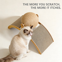 Jouet de balle à gratter interactif pour chat Pattes de meulage en bois Corde en sisal résistant à l'usure Kitty Scratcher Cat Scratcher Ball Toy