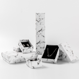 Cheap Rigid Bracelet Earring Small Necklace Marble Custom Jewelry Gift Box