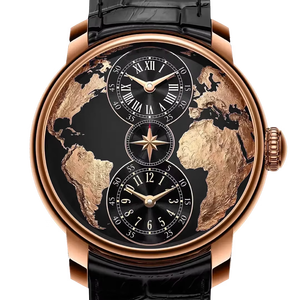 นาฬิกากลไกจักรกลสำหรับผู้ชายสุดหรูของ Jacob แบบ2โซนทำจากสเตนเลสสตีลตัวเรือนสายหนัง5มม. เคสกลวง - Product Image 2