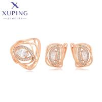 A00913328 XUPING chapado en oro rosa conjunto de joyería de lujo ambiental cobre blanco CZ anillo pendientes para mujer
