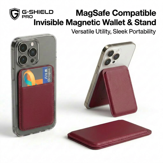 Magnetic Phone Stand for iPhone 17 Pro Max 16 15 14 13 12 11  Wallet Card Holder Invisible Folding Slim Back Clip Cover