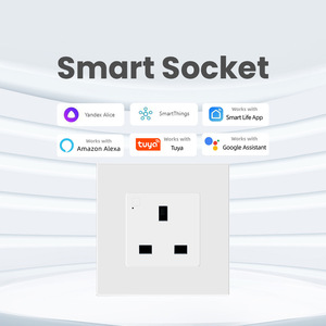 Smart Socket UK Standard Wifi 13A Glass Panel Tuya Smart Home Wall Plug Universal Use Overload Protection - Product Image 1
