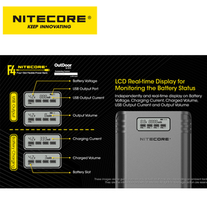 <span class=keywords><strong>NITECORE</strong></span> 4-SLOT <span class=keywords><strong>18650</strong></span> <span class=keywords><strong>chargeur</strong></span> de batterie et batterie 2 en 1 F4 - Product Image 4