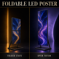 Affichage LED pliable P2.5 à succès – Totem numérique avec luminosité de 1200 cd, garantie de 2 ans et CMS basé sur le cloud