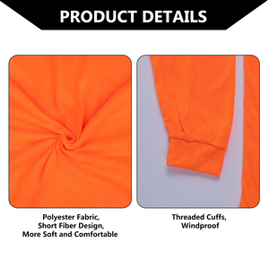 Sudadera <span class=keywords><strong>de</strong></span> Seguridad <span class=keywords><strong>de</strong></span> <span class=keywords><strong>Construcción</strong></span> <span class=keywords><strong>de</strong></span> Poliéster Fluorescente Naranja con Capucha y Manga Larga <span class=keywords><strong>para</strong></span> Hombre con Protección Solar y Logotipo Personalizable - Product Image 4