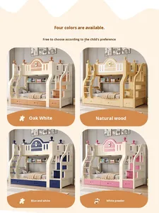 Lits superposés multifonctionnels en bois massif au design minimaliste pour enfants et adultes, petits appartements, lits superposés à deux étages - Product Image 5