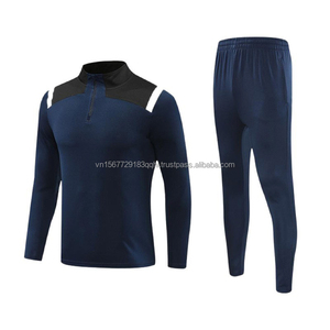 ชุดเสื้อฟุตบอลแขนยาวพิมพ์ลายผ้าฟลีซสำหรับผู้ใหญ่และเด็ก ชุดกีฬาแบบซิปครึ่งตัว แห้งเร็ว ระบายอากาศได้ดี ชุดทีม สำหรับฤดูใบไม้ร่วงและฤดูหนาว - Product Image 5