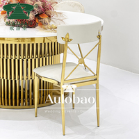Chaises de banquet élégantes et modernes en acier inoxydable doré chromé pour restaurant commercial et mariage