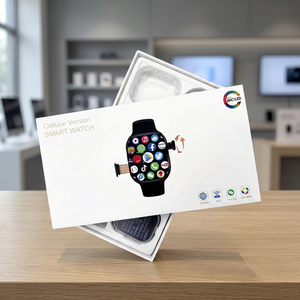 Montre connectée cellulaire avec écran AMOLED, boîtier rond en aluminium de 41-43 mm, bracelet en silicone, écran tactile, GPS, NFC, étanche IPX7, unisexe - Product Image 1