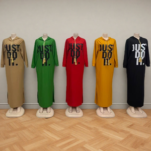 Nuovo Abito con Cappuccio Stampato da Donna, Manica Lunga, <span class=keywords><strong>Taglie</strong></span> <span class=keywords><strong>Grandi</strong></span>, Stile Sportivo Autunnale - Product Image 4