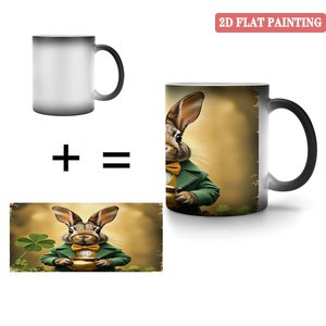 Mug à sublimation vierge 11oz en céramique noire givrée, tasse sensible à la chaleur, cadeau d'entreprise - Product Image 4