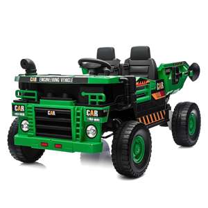 Voiture électrique 12V pour enfants <span class=keywords><strong>avec</strong></span> deux sièges, véhicule d'ingénierie, <span class=keywords><strong>camion</strong></span> à pédales pour enfants <span class=keywords><strong>avec</strong></span> <span class=keywords><strong>remorque</strong></span>, voiture électrique pour enfants - Product Image 2