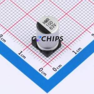 Condensador Electrolítico de Aluminio Híbrido Sólido-Líquido 118EC448 SMD, D8xL12.5mm 100uF 20% 63V 1.3A-100kHz - Product Image 1