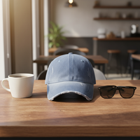 Gorra Trucker de Malla con Visera Plana, Logotipo Bordado en 3D, Camuflaje Personalizado, Negra, 100% Algodón Transpirable, 6 Paneles, Deportiva, Viajes, Moda, Playa