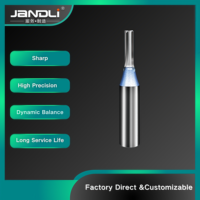 JANDLI Fresa de enrutador recta de 3 filos de carburo de tungsteno 60HRC 0 Helix para corte de paneles, con recubrimiento Nano Azul, compatible con OEM/ODM, CNC
