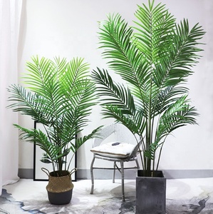 Décor d'intérieur de haute qualité Mini à grand Faux vert naturel Areca plastique faux Areca feuilles de palmier plantes petit palmier artificiel - Product Image 2