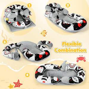 Koala Infant Baby Sit Me up Floor Seat Tummy Time Mat & Seated Support Oreillers Cadeaux de développement sensoriel Tummy Time Play Toys - Product Image 4