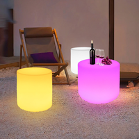 Tables d'appoint étanches pour l'extérieur, mobilier de jardin, villa, piscine, chaise décorative en plastique pour la maison, chaise LED 16RGB