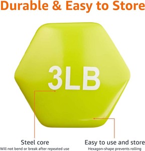 <span class=keywords><strong>BESAY</strong></span>, venta al por mayor, conjunto de mancuernas de diseño hexagonal de hierro fundido, equipo de entrenamiento de gimnasio de goma ajustable esencial - Product Image 2