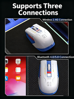 Souris ergonomique sans fil personnalisable Affichage de la batterie en temps réel 500mAh Rechargeable 2.4Ghz BT4.0/5.0 1600dpi Souris de jeu OEM