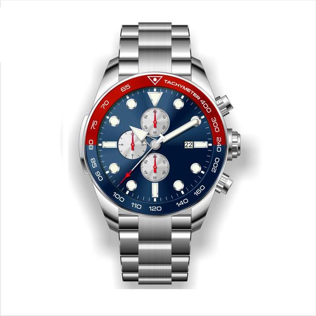 Wholesale Fancy Stainless Steel Bands Chronograph Watch 10ATM Waterproof Dive Watches Men Wrist Luxury Hardlex Crystal Limited