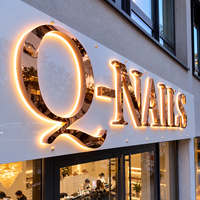 Lettres en acier inoxydable de haute qualité, personnalisées, rétroéclairées par LED 3D, électro-plaquées or miroir, logo, signalétique, étanches IP67, pour bâtiments