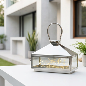 Manufacturers Handmade Rectangle Stainless Steel Metal Candle Lantern for Home & Patio Decoration - Product Image 2