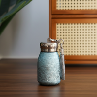 Bouteille d'eau isolée en titane pur, texturée, à boire directement, portable, idéale pour les cadeaux, vaisselle de voyage