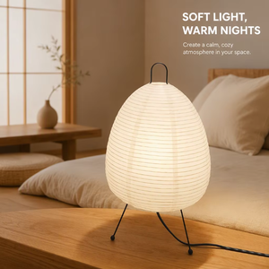 Lampe sur pied de style moderne en papier de riz, design artistique, pour chambre à coucher, bureau, maison - Lampe de table multifonctionnelle - Product Image 1