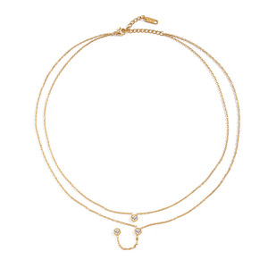 <strong>High</strong>-<strong>End</strong> Elegant Stainless Steel Y-Shape Pendant Necklaces Zircon Geometric Clavicle Chain for Party Trendy Elegant <strong>Jewelry</strong> - Product Image 5