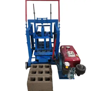 Máquina de fabricación de bloques de hormigón pequeños de Colombia, máquina de fabricación de bloques huecos sin quemaduras de tipo diésel