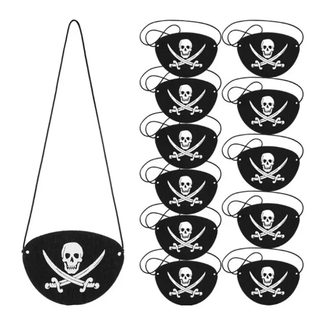 Pirate Mata Patch Hitam Satu Mata Patch Sutra Kapten Bajak Laut Eye Masker untuk Halloween Natal Tema Bajak Laut Pesta