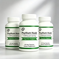 Cápsulas de Psyllium en Polvo, Suplemento Dietético de Fibra Herbal, Venta al Por Mayor de Fábrica, OEM/ODM, Marca Privada