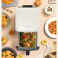 Friteuse électrique à air chaud et micro-ondes tout-en-un, grande capacité, multifonctionnelle, contrôle tactile intelligent automatique, antiadhésive