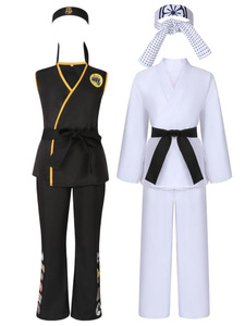 Karate <strong>Cobra</strong> <strong>Kai</strong> Cosplay Taekwondo Costume Kid Adult Black White Kimono Uniform Headband Anime Halloween Party TrainingTracksuit - Product Image 2