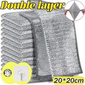 Custom Kitchen Cleaning Metal Cloth Microfiber Multi-Purpose-Non-Stick Quick-Dry Mesh Scrubbers for Pots - Product Image 2