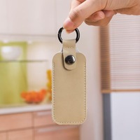Sarung Pelindung USB Flash Drive Kulit Asli Kabel Data Mini/U Disk/U Shield Kantong Penyimpanan Gantungan Kunci Ringan Baja Tahan Karat