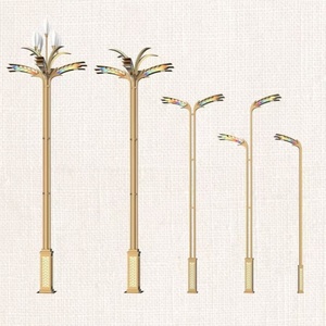 Led hoa đèn đường tùy chỉnh IP65 không thấm nước bài hàng đầu đèn thủy tinh Chụp đèn sắt nghệ thuật cực cho ngoài trời Pathway công viên chiếu sáng - Product Image 1