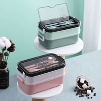 304 acier inoxydable Double couche Bento Box Portable étanche micro-ondes enfants boîte à lunch trois compartiments conteneur de stockage des aliments