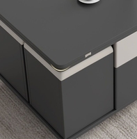Table basse multifonctionnelle pour petit appartement, table à manger intégrée avec rangement relevable pour salon