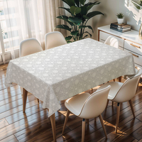 Nappe en PVC à fleurs grises RNPT Russie, Housse de table rectangulaire à motifs pour cuisine