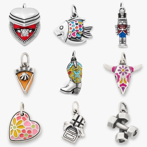 Pendentif Émail Tendance Romantique pour Femme, Accessoires DIY pour Bracelet et Collier, Divers Designs, Vente en Gros, Série James Avery - Product Image 1