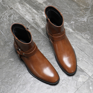 Automne hiver Chelsea <span class=keywords><strong>bottes</strong></span> femmes chaussures plate-forme <span class=keywords><strong>Beige</strong></span> bottines courtes grosses Punk bottines - Product Image 5