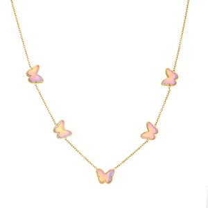 Butterfly Jewelry <b>Set</b> Gold Plated Stainless Steel Women's Fashion Necklace <b>Bracelet</b> Earrings Gift <b>Set</b> - Product Image 5