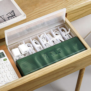 7 Grids Arrangement Desktop Data Mobile Phone Charger Charging <strong>Cable</strong> Wire Organizer <strong>Storage</strong> <strong>Box</strong> - Product Image 2