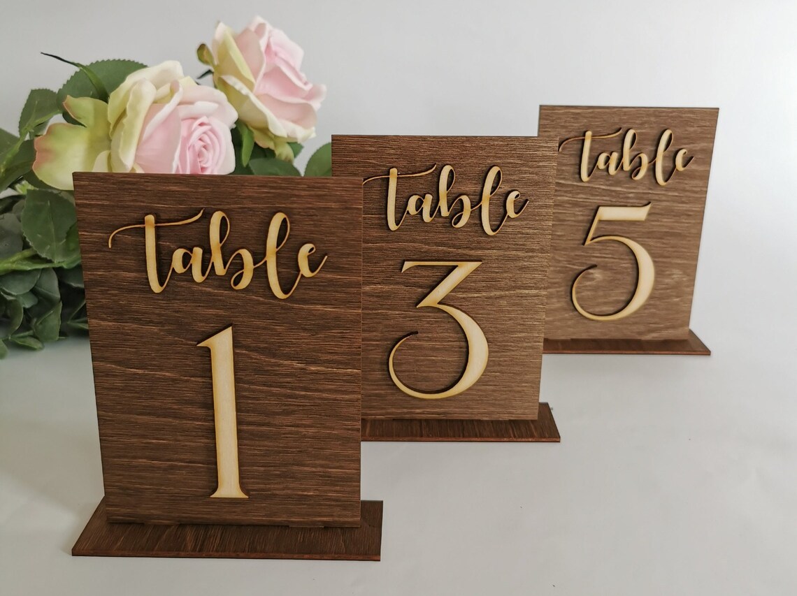 Rectangular Wood Table Number Rustic Wood Table Numbers - Perfect for Wedding Decor