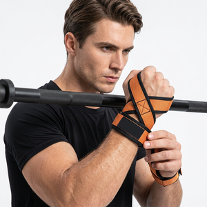 Correas de Neopreno Personalizadas, Duraderas, Transpirables, de Algodón y Poliéster, Forma de 8, Ajustables, Antideslizantes, Unisex, con Logotipo a Color, para Gimnasio y Fisicoculturismo - Product Image 1