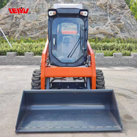 Chargeuse compacte diesel 1500 kg avec cabine, attache rapide universelle pour la construction, l'agriculture, la vente en gros et l'usine