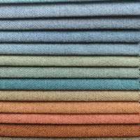 Tissu d'ameublement léger 170 GSM 100 % polyester tissé uni imitation lin, résistant aux déchirures, 48 couleurs, personnalisable pour canapé, oreiller, jouet en peluche